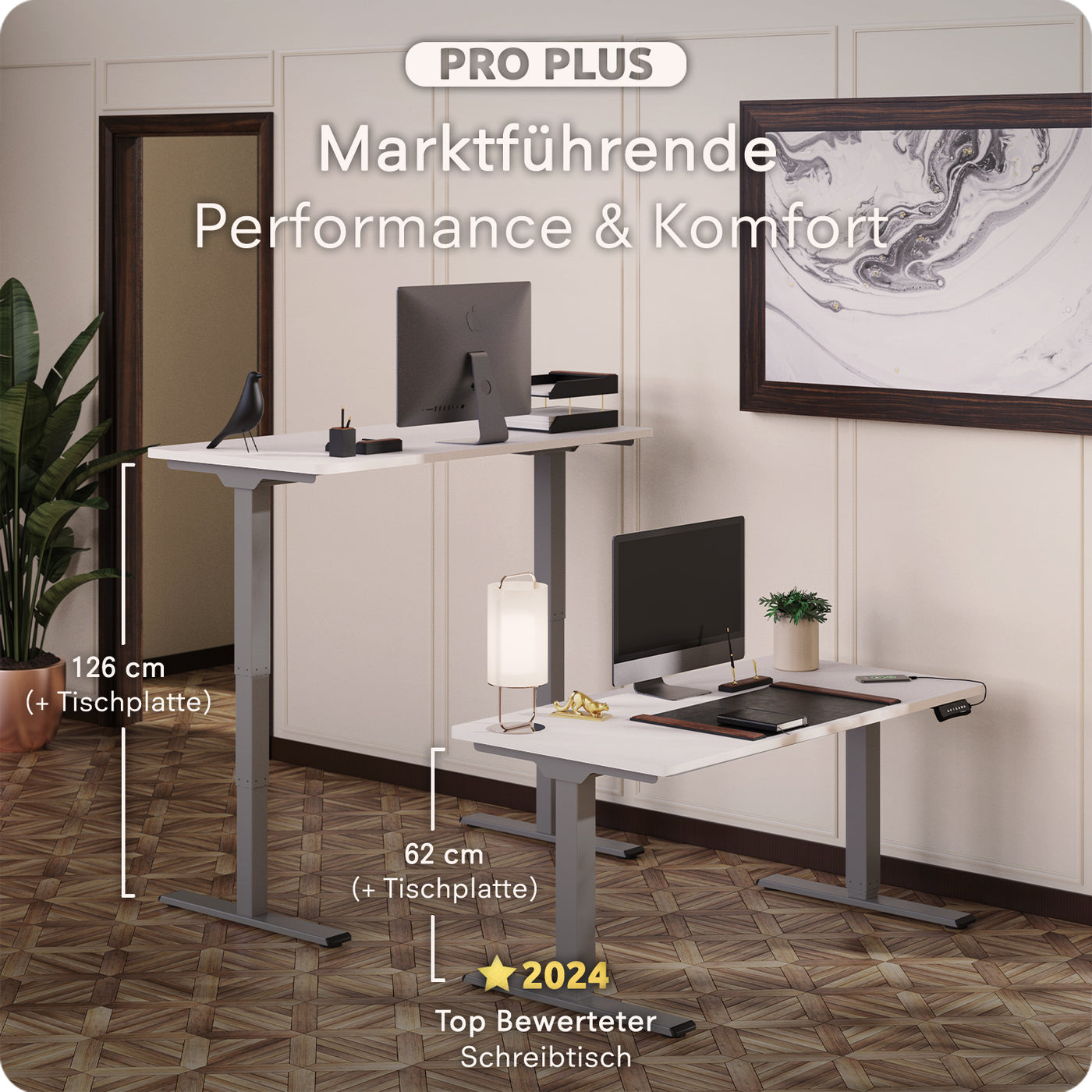 DESQUP PRO PLUS | Electrically height-adjustable desk 
