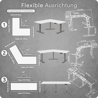 CORNER | Elektrisch höhenverstellbarer Eckschreibtisch