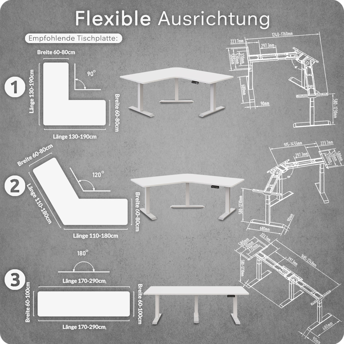 CORNER | Elektrisch höhenverstellbarer Eckschreibtisch