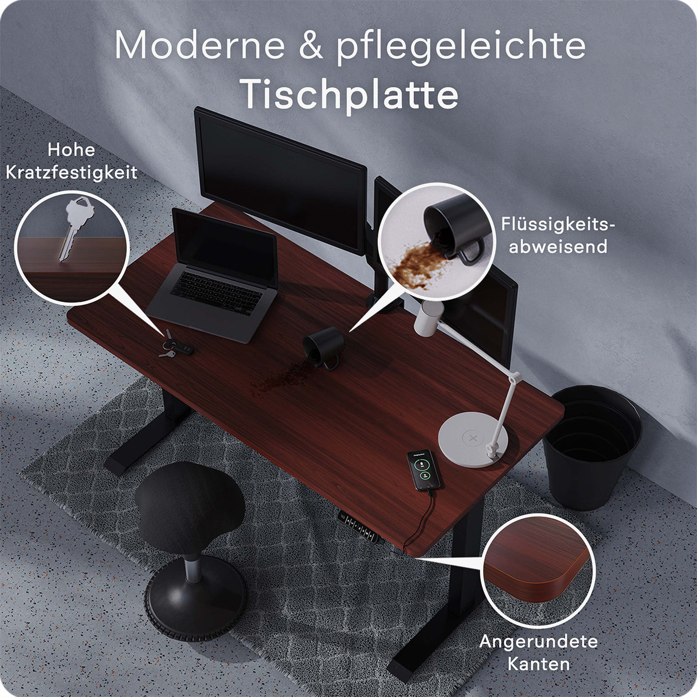 DESQUP PRO | Elektrisch höhenverstellbarer Schreibtisch