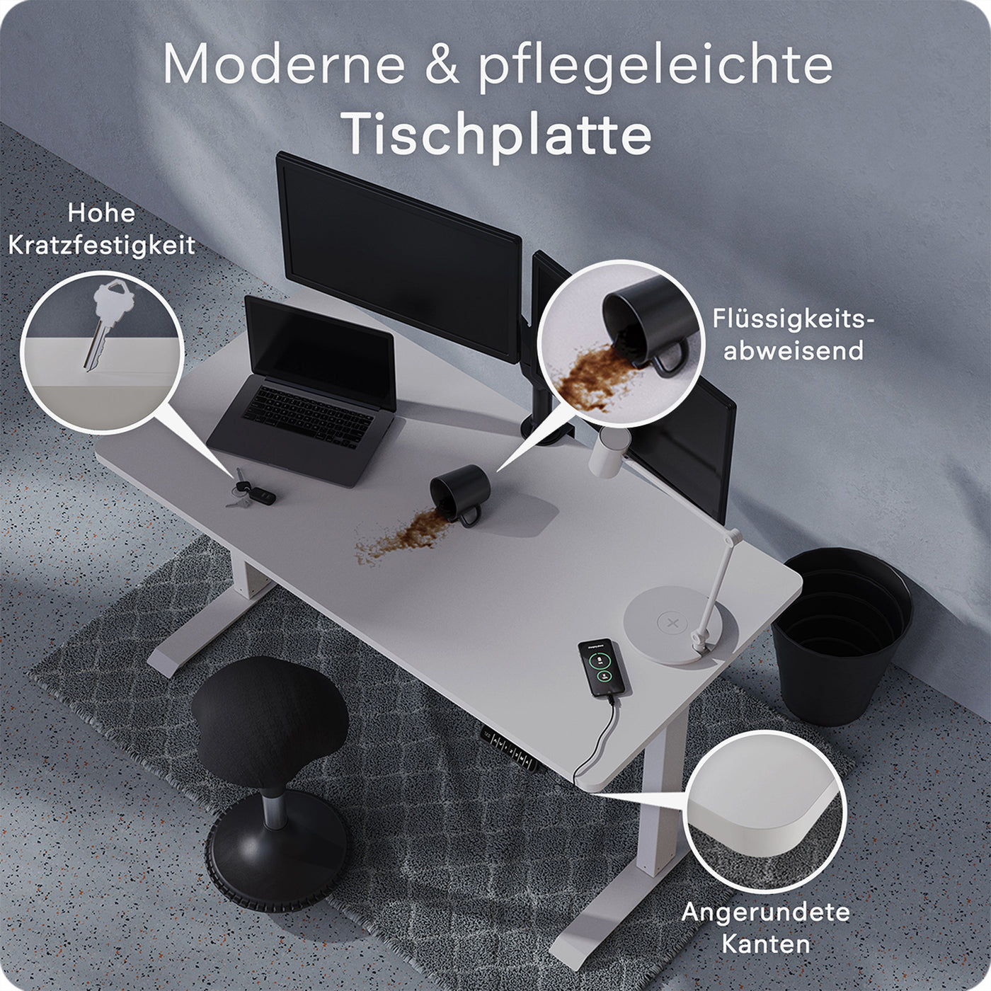 DESQUP PRO | Elektrisch höhenverstellbarer Schreibtisch